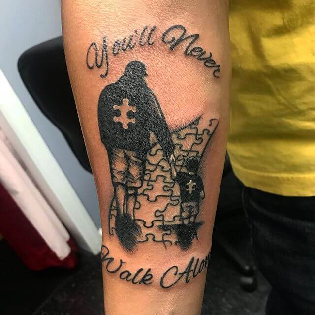 Puzzle Inspired Father Son Tattoo