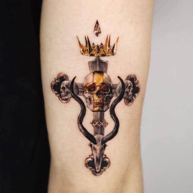 skull and cross tattoo