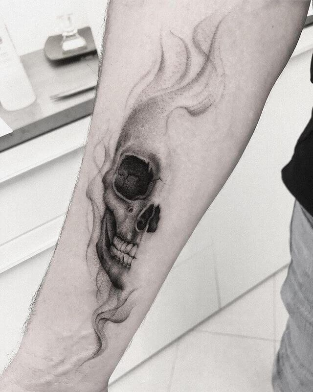 Smoke Skull Tattoo