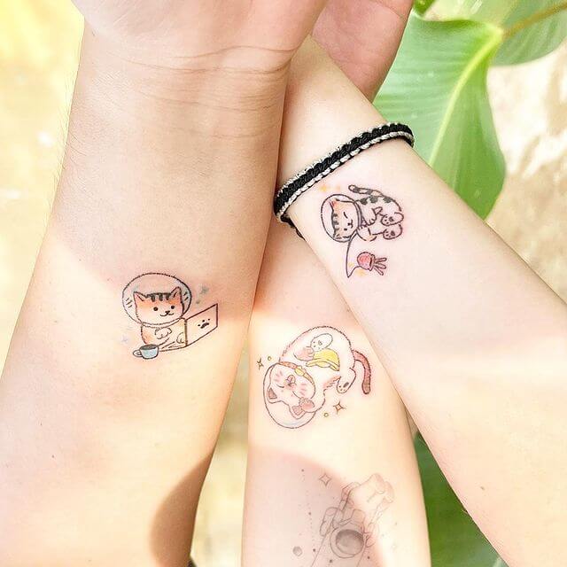 Cute Cat Tattoo Ideas for Sister