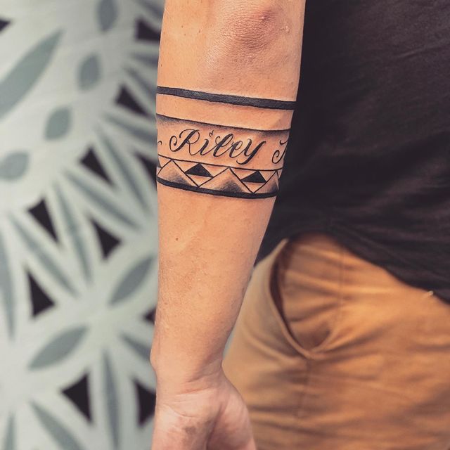 Father son band tattoo