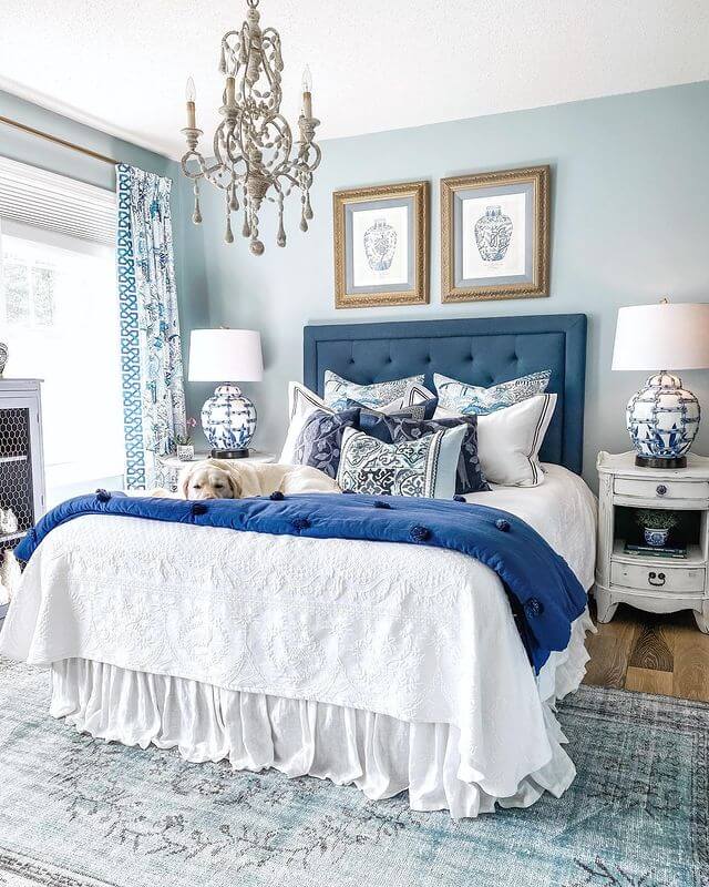 light blue bedroom wall color combination