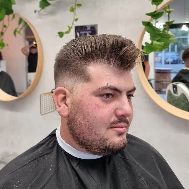 pompadour men's hairstyles for round faces