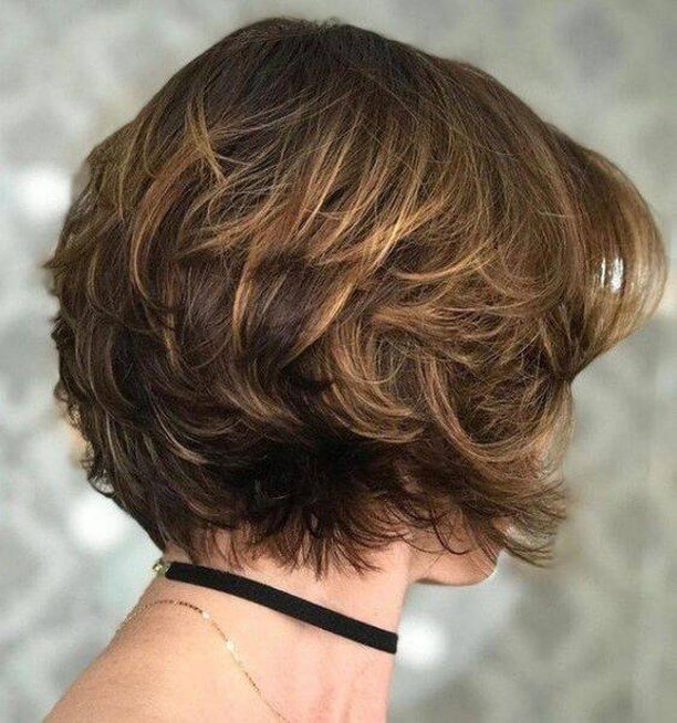 women short feathered haircut