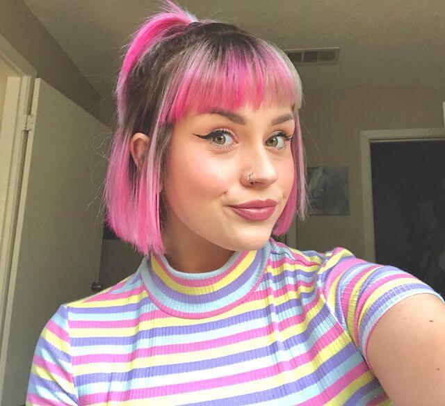 short hair with Highlighted Bangs