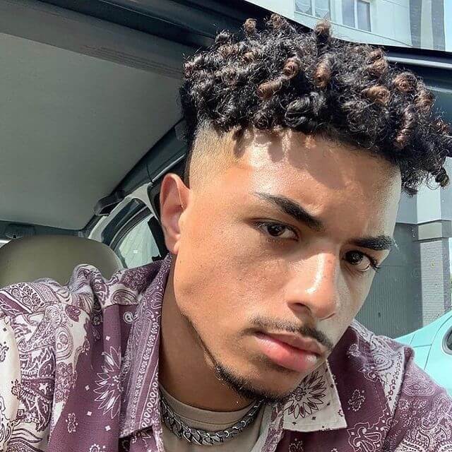 Twisted Curl Locks with Skin Fade
