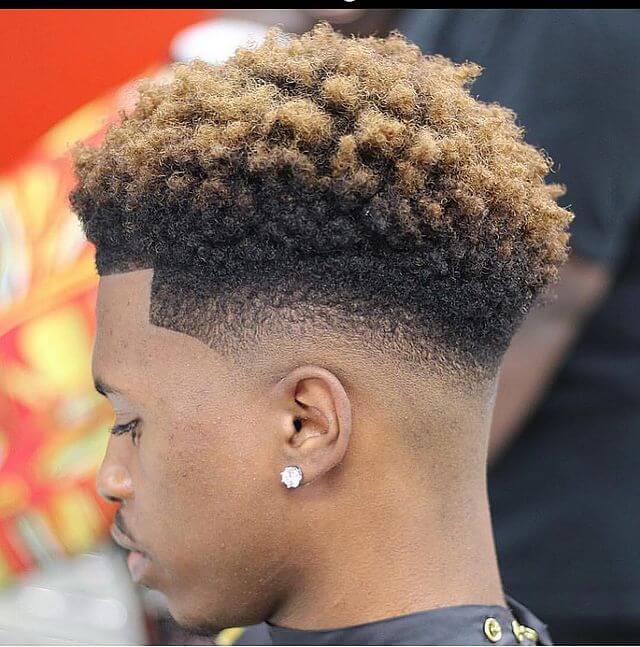 Curly Blonde High-Top Fade