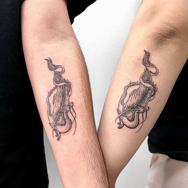 Matching Dragon Tattoos