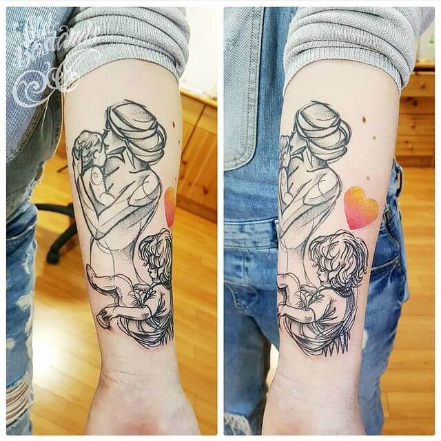 mother and son tattoo