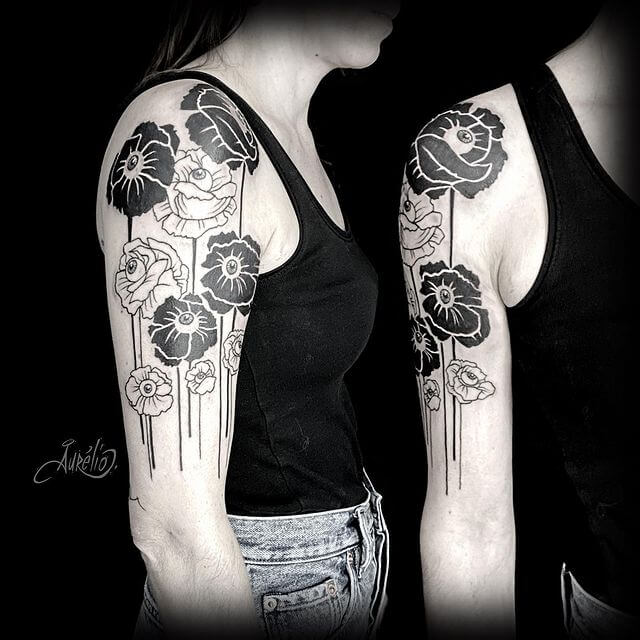 black poppy tattoo