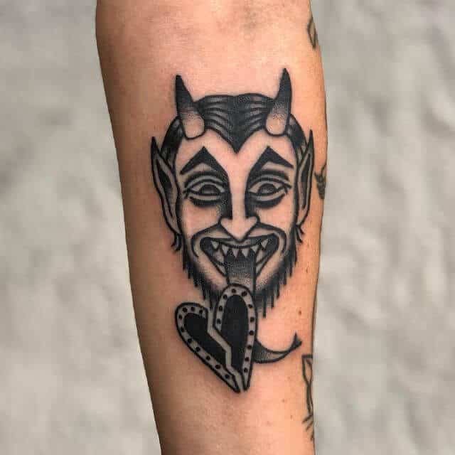 Devil And Broken Heart Tattoo