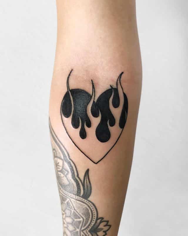 Flaming Heart Tattoo