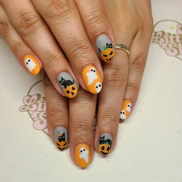 Halloween Cat Nails