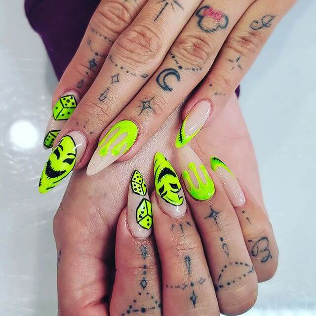 Halloween Neon Nails