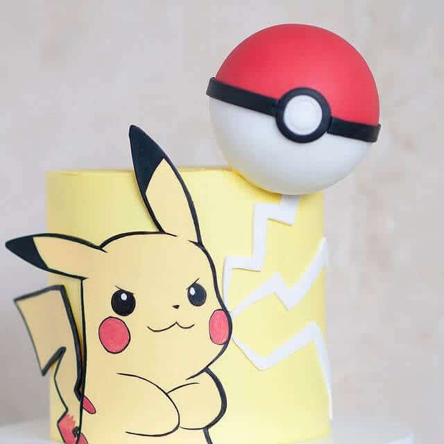 hand painted pikachu cake