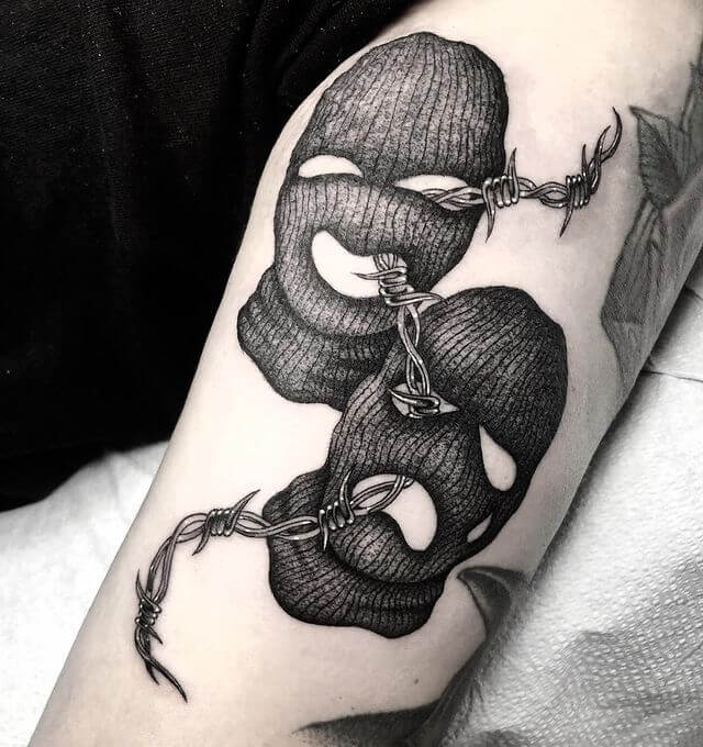Laugh Cry Ski Mask Tattoo