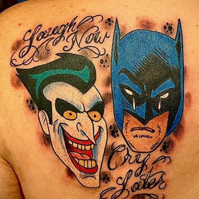 Laugh Now Cry Later Batman Joker Tattoo