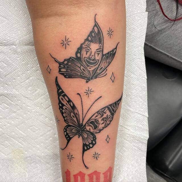 Laugh Now Cry Later Butterflies Tattoo