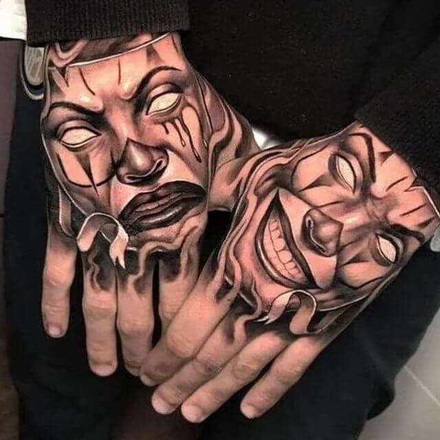 Laugh Now Cry Later Hand Tattoo