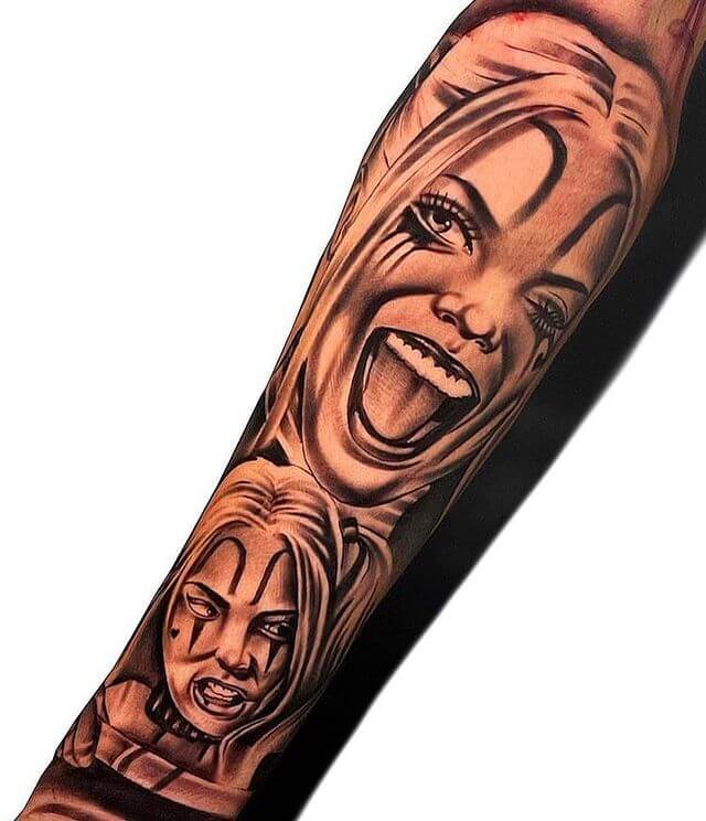 Laugh Now Cry Later Harley Quinn Tattoo