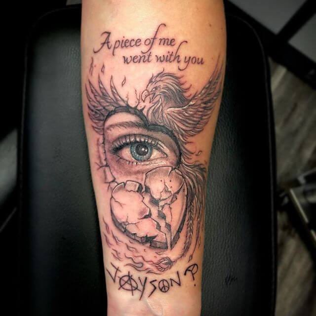 Memorial Broken Heart Tattoo