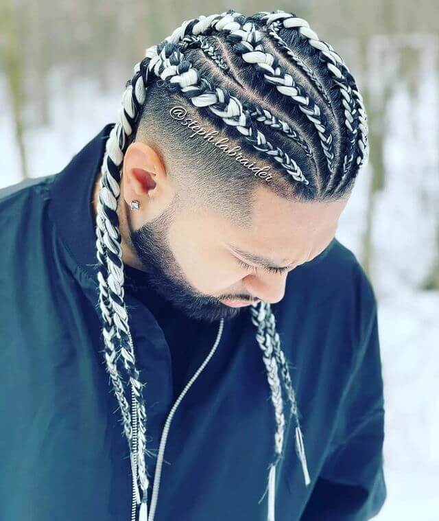 Men with Long Braid