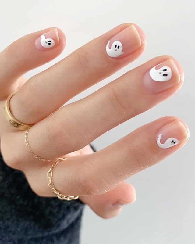 minimalist Halloween nails