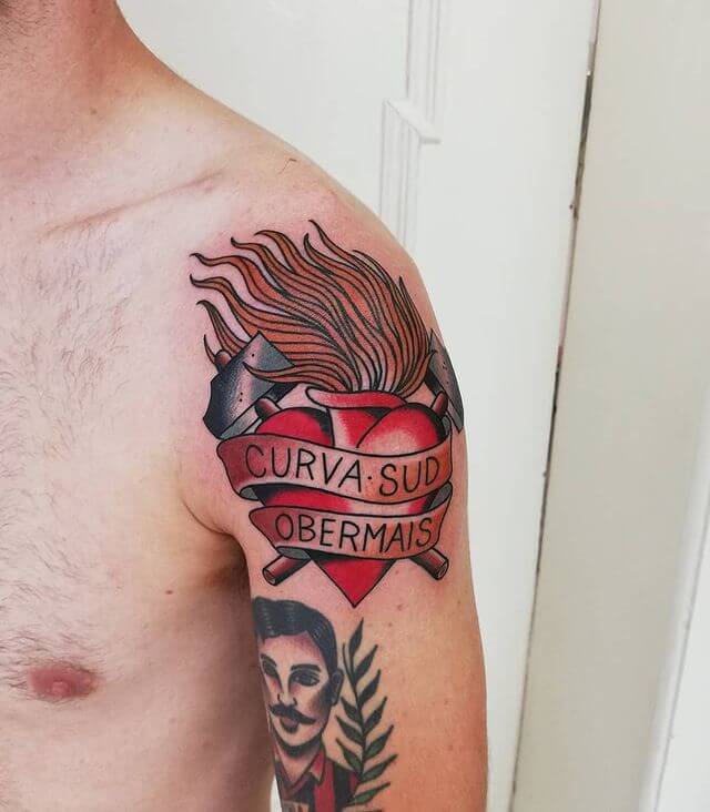 Neo Traditional Broken Heart Tattoo