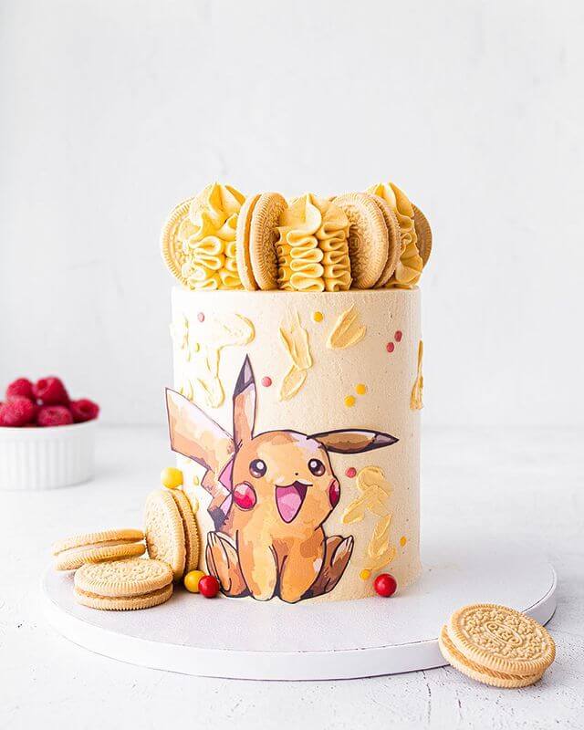Pokemon Cake with Peanut Butter Cookie