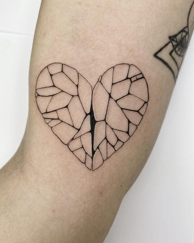 Shattered Heart Tattoo