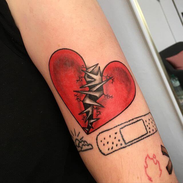 Stitched Heart Tattoo