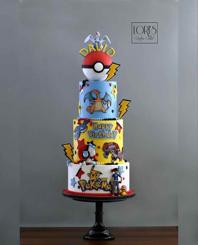Three Tier Pokemon Cake