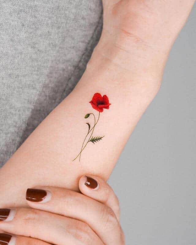 small poppy tattoo