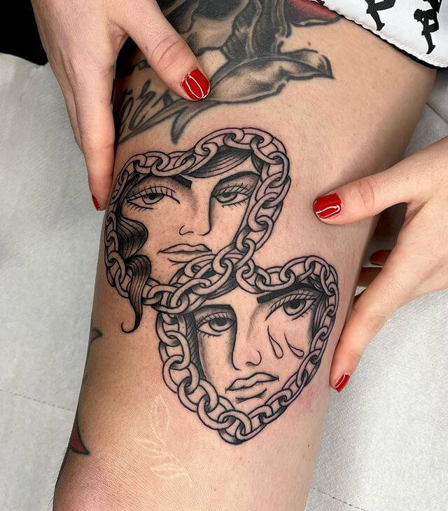 Laugh Now Cry Later Chain Tattoo