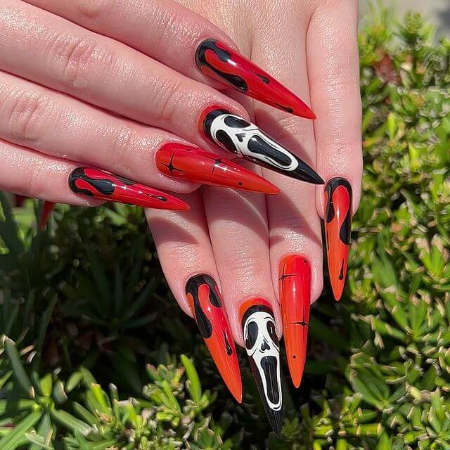 Scream Movie Theme Nails