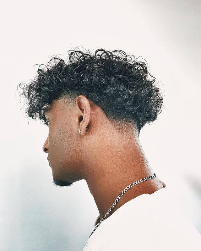 Curly Hair with Low Drop Fade
