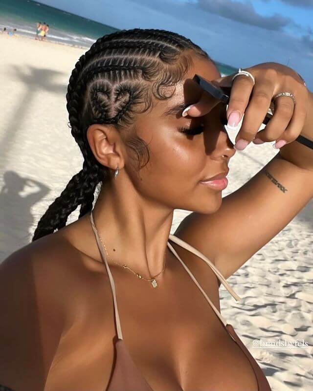 Feed-in Braids with Heart Shape