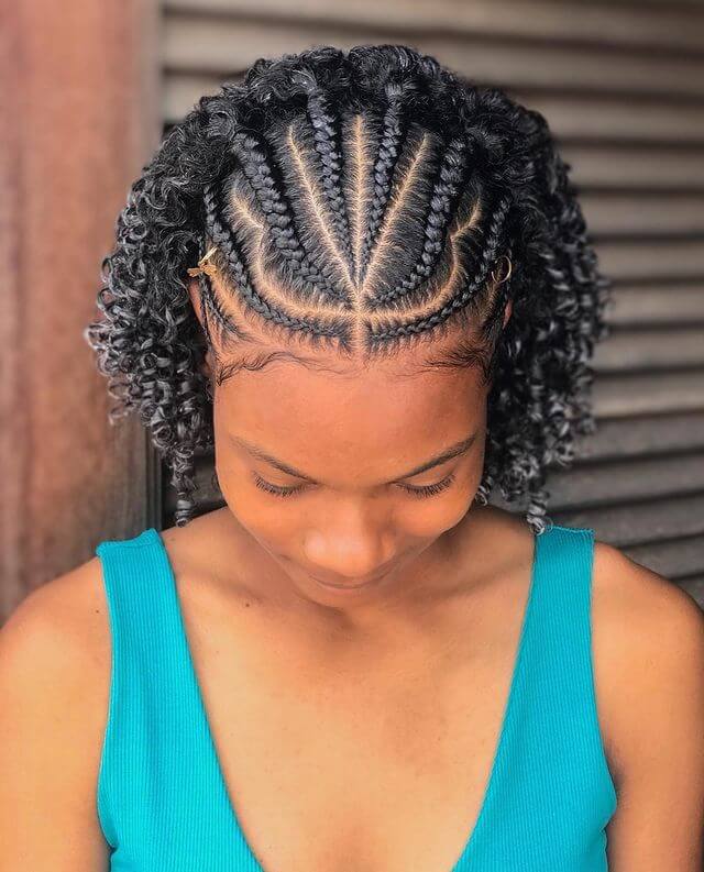 Half Tribal Braids Half Curls