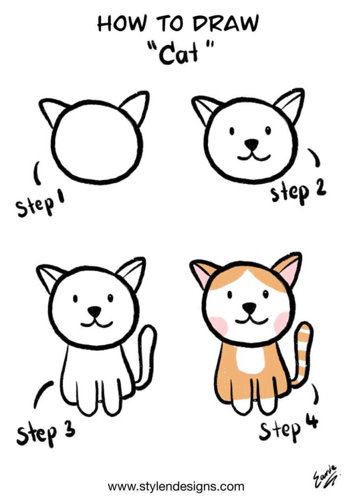 how to draw a cat