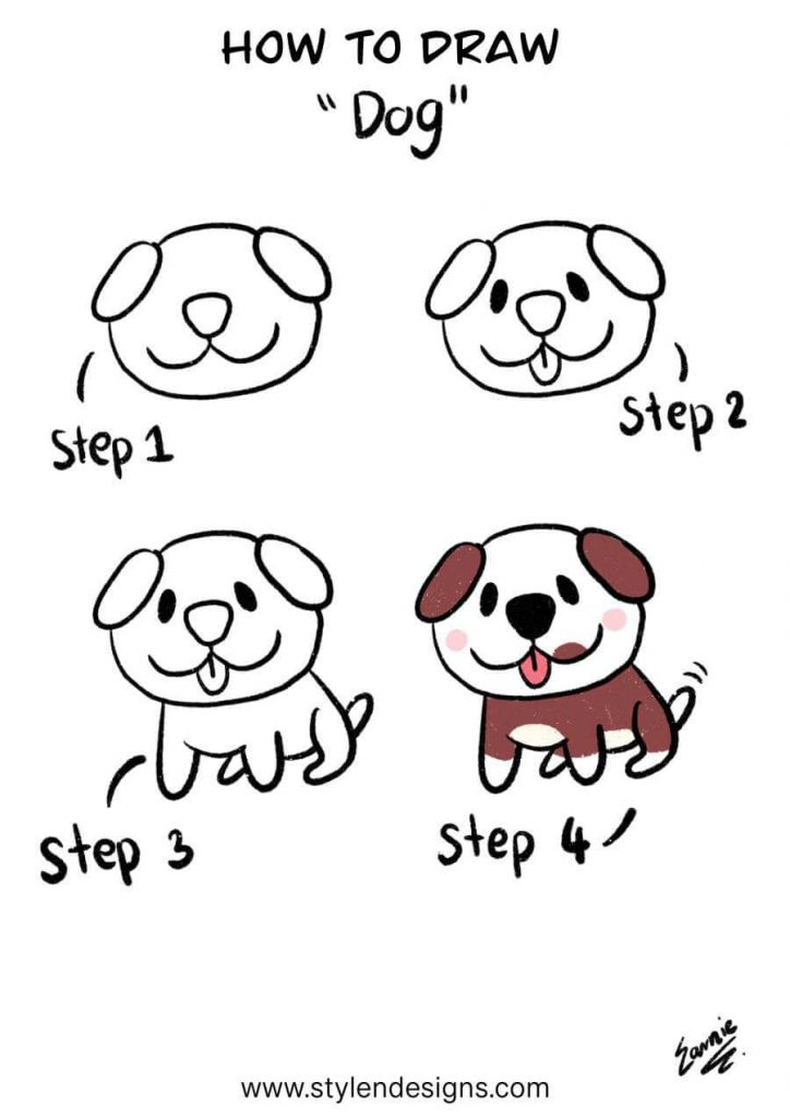 how to draw a dog