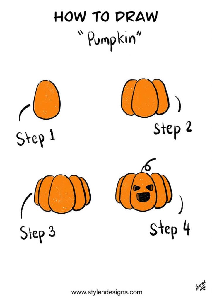 how to draw pumpkin