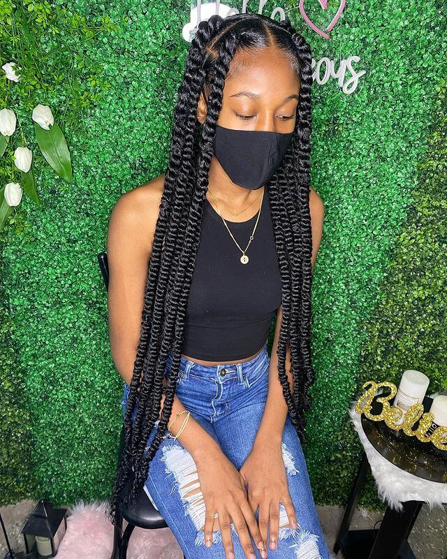 Jumbo Spring Twists Hairstyle