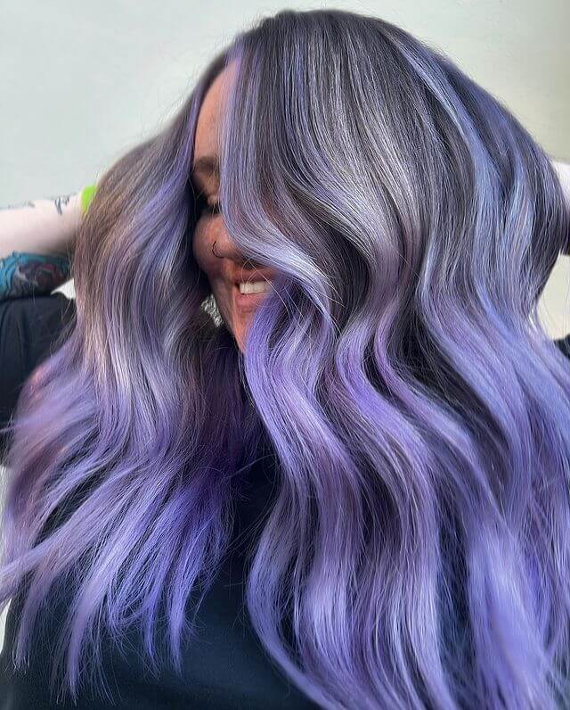 silver lavender balayage