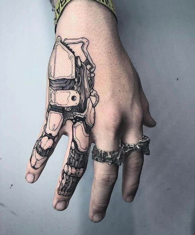 Mechanic Hand Tattoo