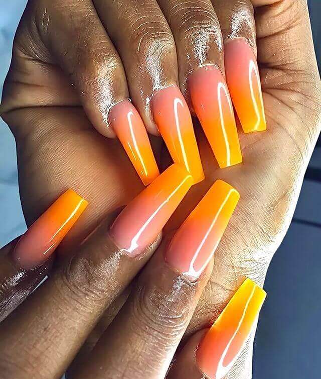 Ombre Orange Nails