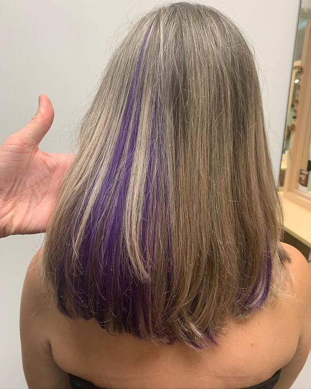 Purple Color in Blonde Hair
