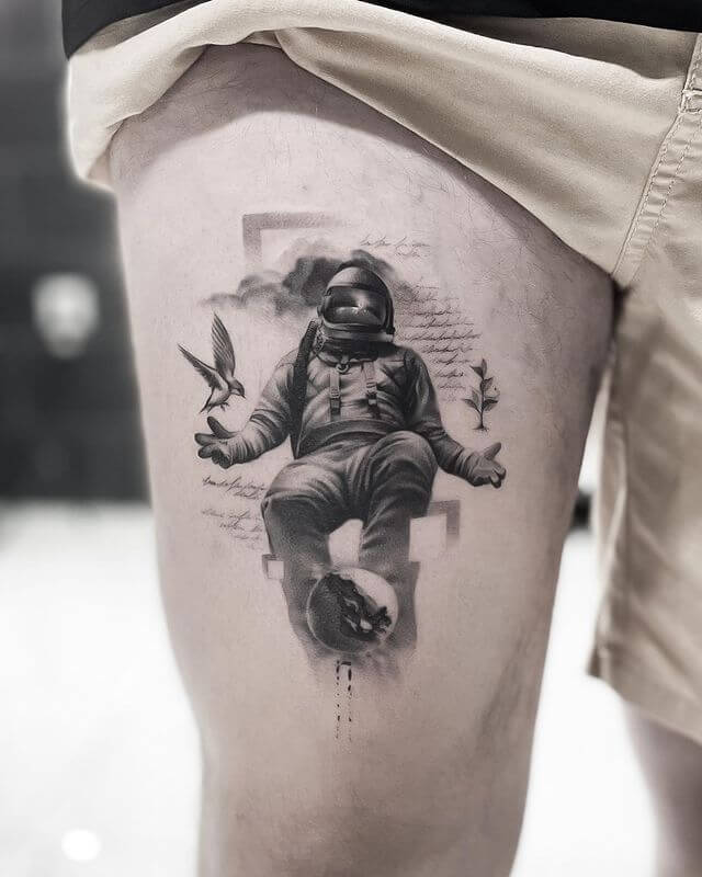 Realistic Astronaut Tattoo