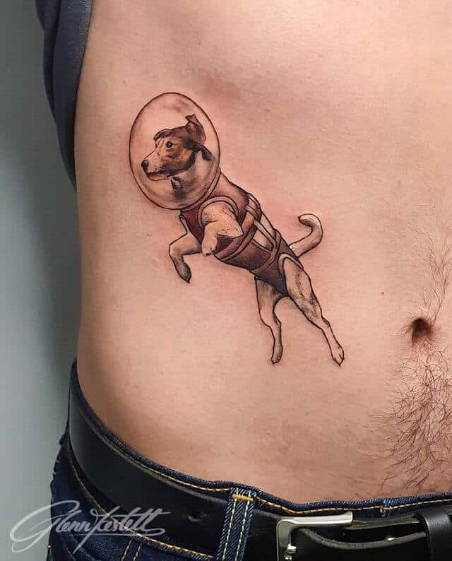 Space Dog Tattoo