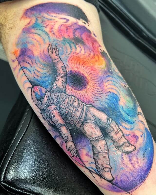 Space Man In a Galaxy Tattoo