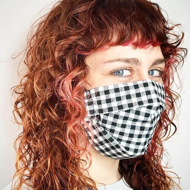 wolf curly hair with Strawberry Blonde Money Pieces
